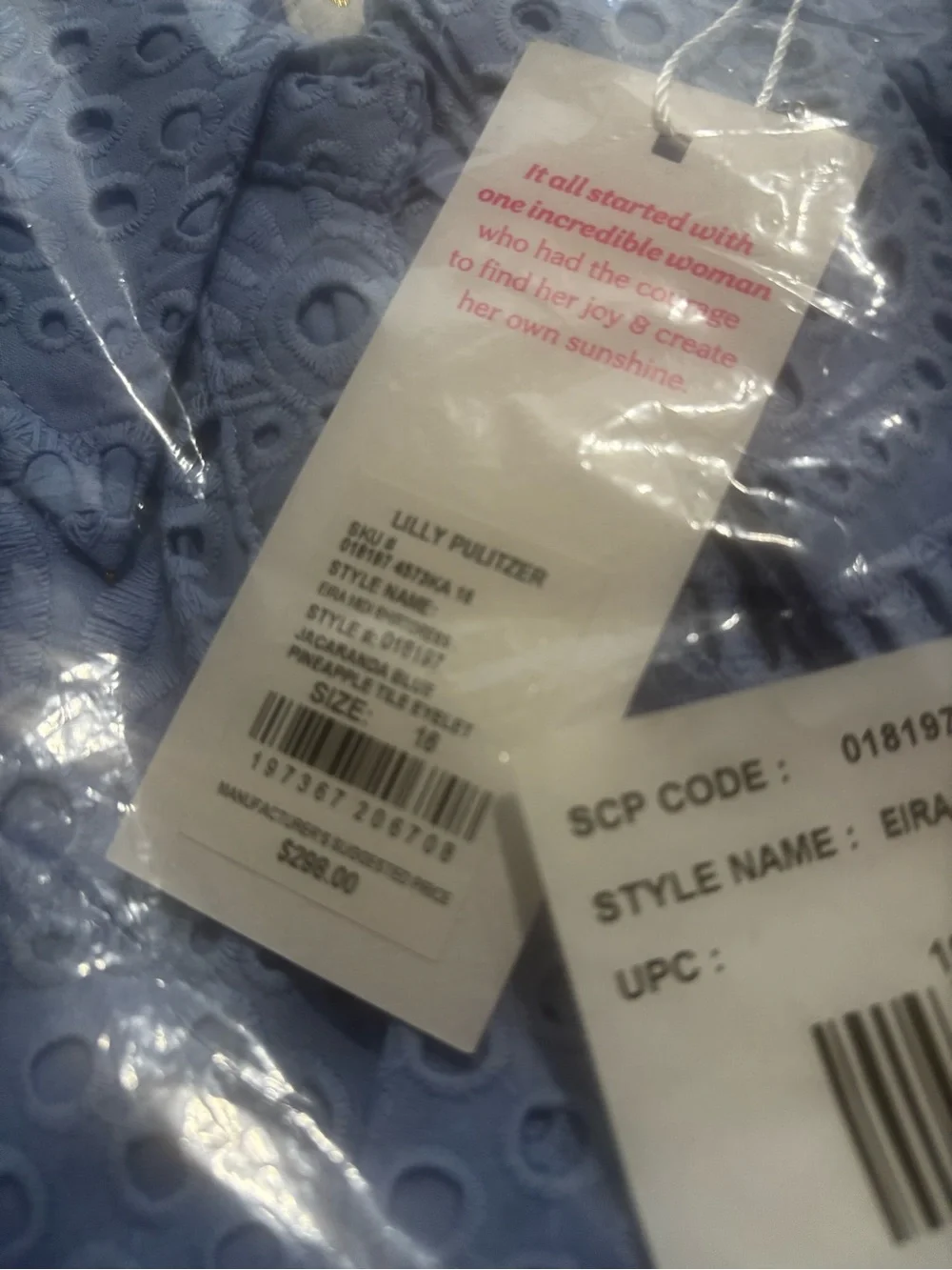 NWT 16 Lilly Pulitzer Eira Eyelet Midi Shirtdress dress In Jacaranda blue. - Picture 5 of 5